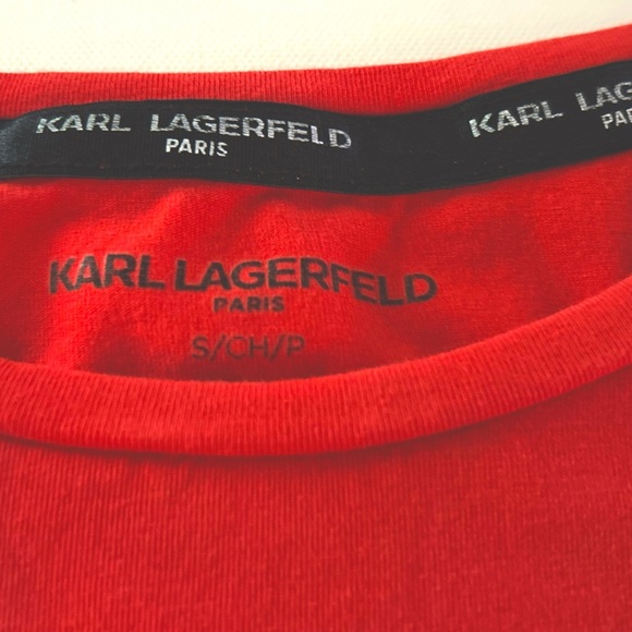 Karl Lagerfeld Paris Graphic Tee Shirt Signature Black Eiffel Tower Small - Picture 7 of 13